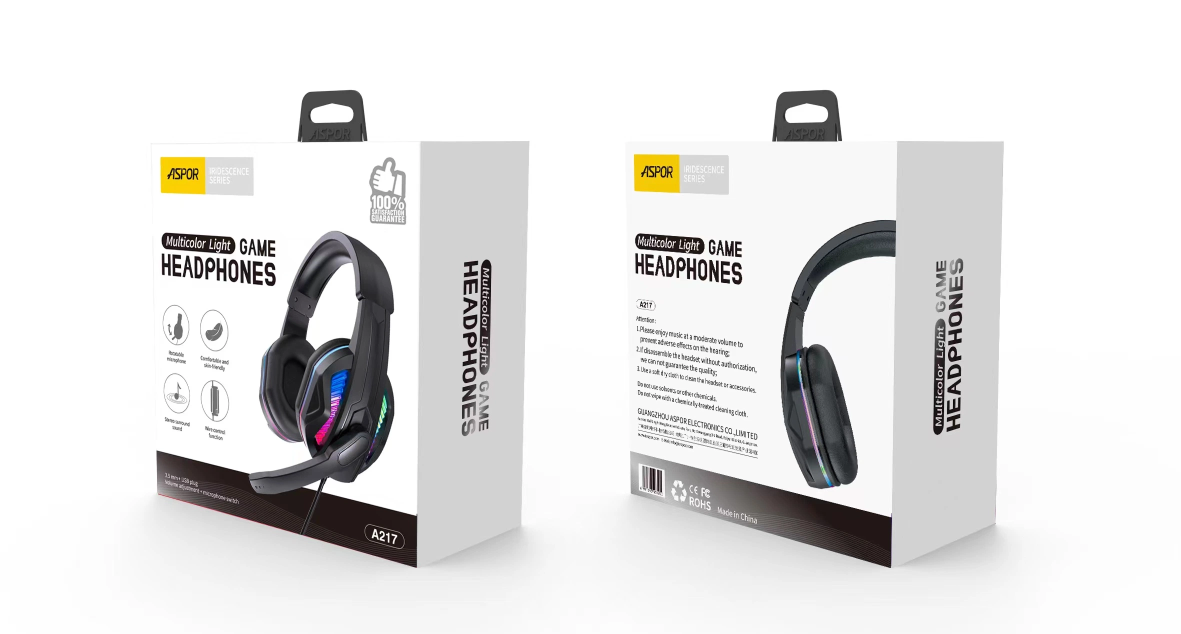 Una buena calidad Over-Ear auriculares auriculares con micrófono Super Soft Earmuff juegos de ordenador auriculares con cable