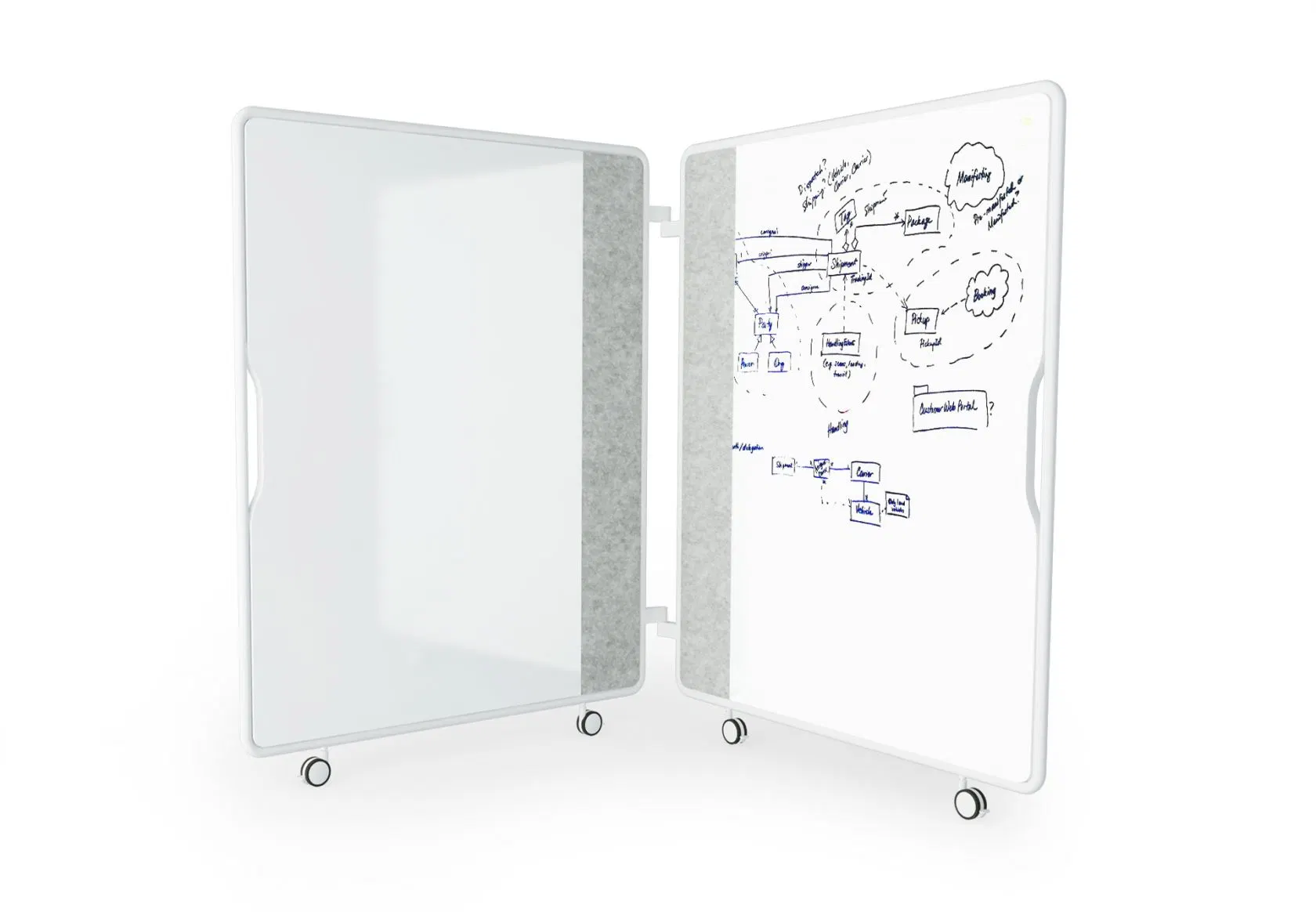 Звукоизоляция Акустические панели ПЭТ Movable Acoustic Partition Write Notice Board Напольный акустический белый налет