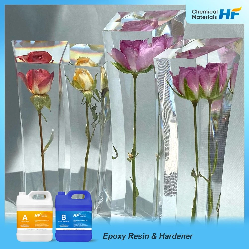 UV Protection Anti-Scratch for Shallow Wateringoem Factory Crystal Clear Ab Adhesive for Flower Crafts Epoxy Resin with Hardener