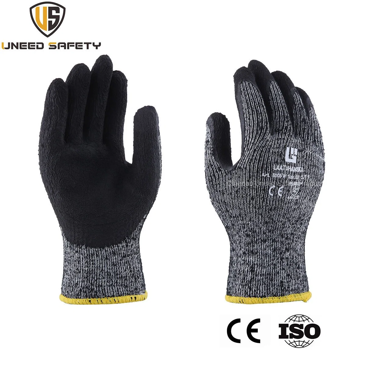 Hi-Vis Winter Warm Acrylic Liner 3/4 Dipped Crinkle Latex Coated Safety Work Protective Working Glove