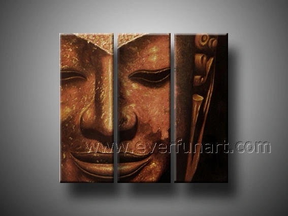 Hand Painted Buddha Oil Painting on Canvas (FI-051)