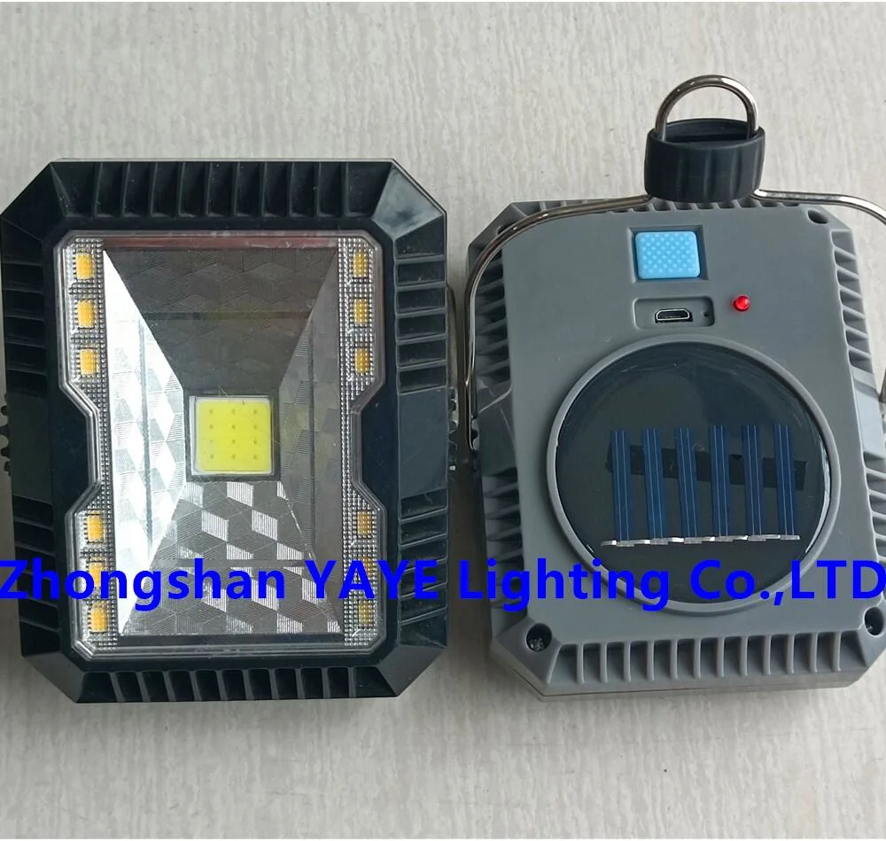 Yaye Factory Price CE/IP66 5W Portable Rechargeable Emergency Solar Power LED Camping Lighting 1000PCS Stock/ Best Manufacturer: Zhongshan Yaye Ligting Co., Ltd