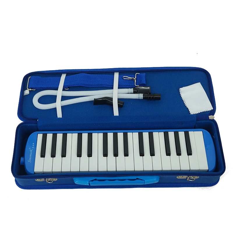 China Custom Made Blue Colour 32 Keys Finger Piano Style Melodica with Hard Case