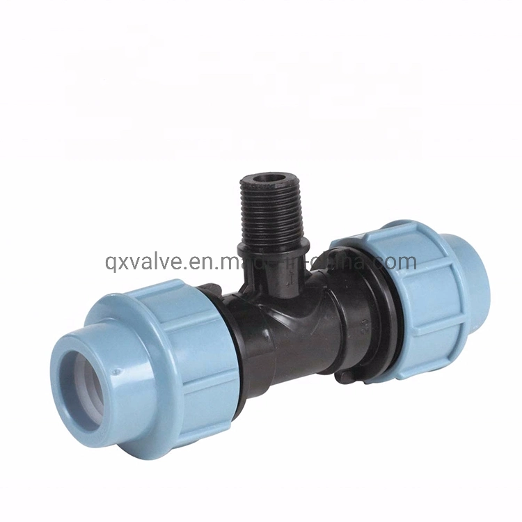 Multiple Color Pipe Connector Plastic Tee PP Compression Fittings for Irrigation