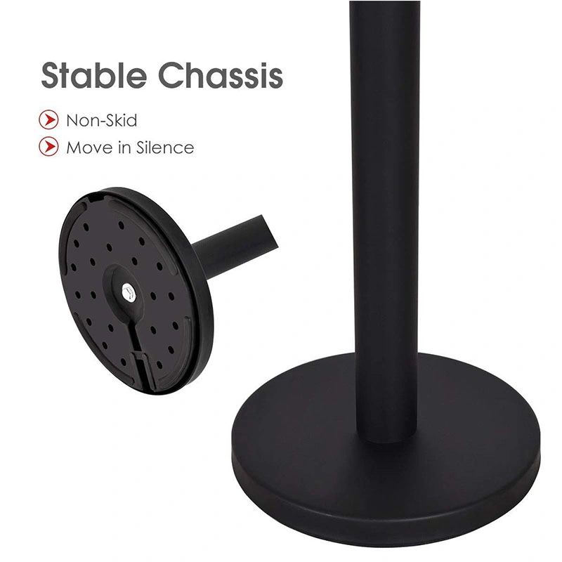 Black Multi-Purpose Crowd Control Barrier Stanchion Bank Post with Red Retractable Belt