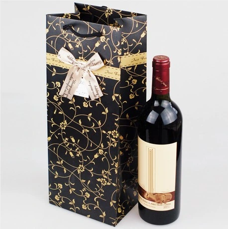 L'art du vin de papier noir sac sac cadeau de papier