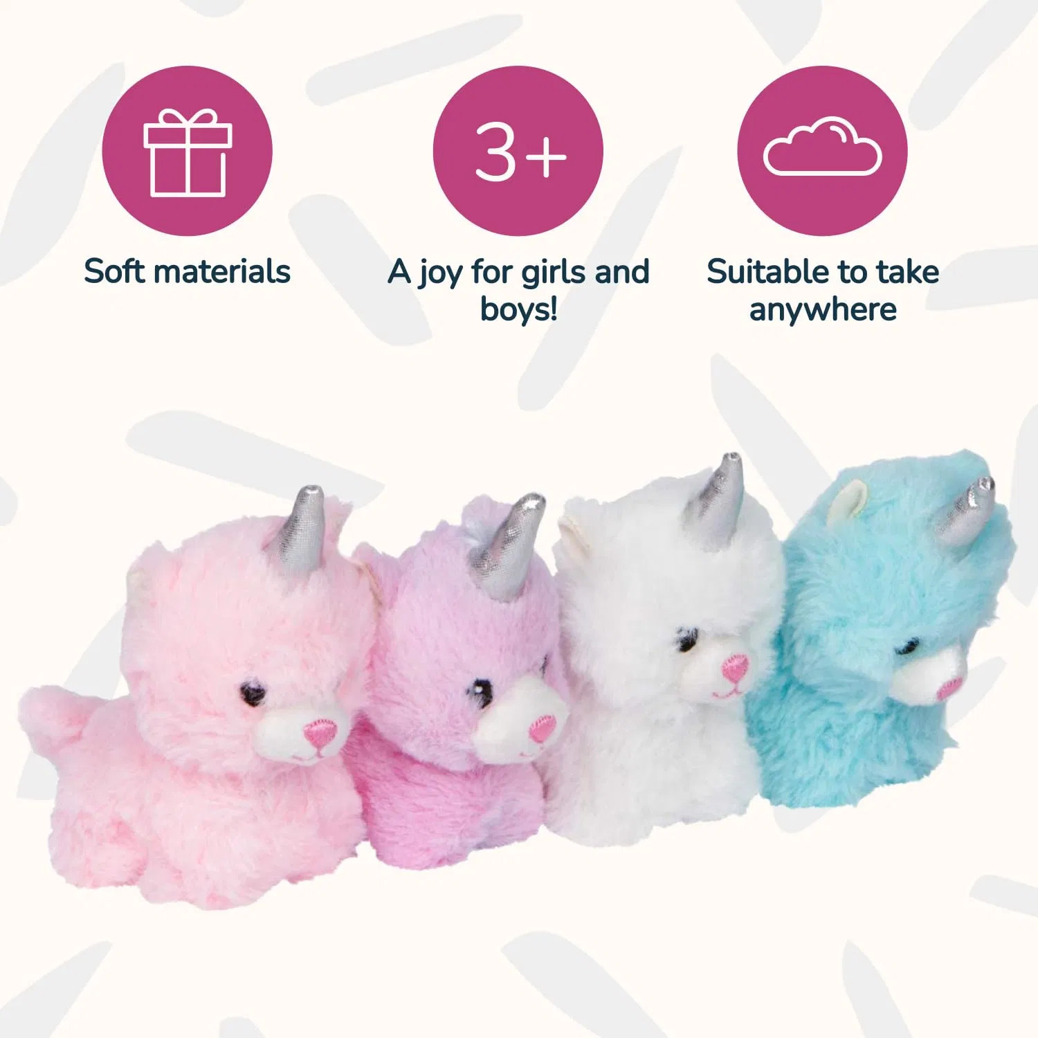 Squishy Unicorn animaux en peluche Plushie Mummy Unicorn Kitty Chat avec 4 peluche licorns bébé