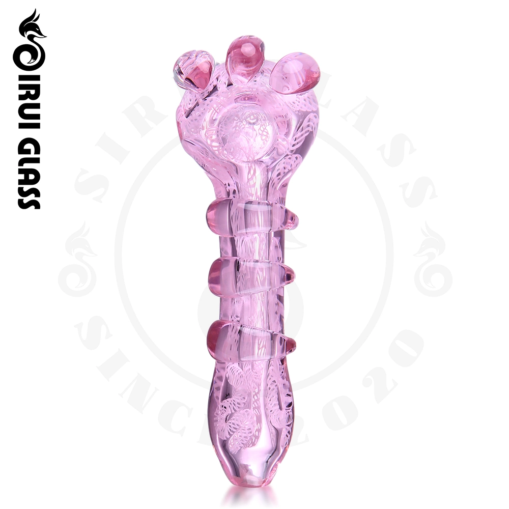 Cat Paw Hand Pipe Glass Tobacco Pipe Pink Heady Pipe Spoon Pipe Glass Water Pipe for Smoking China Wholesale Delicate Art Pipe