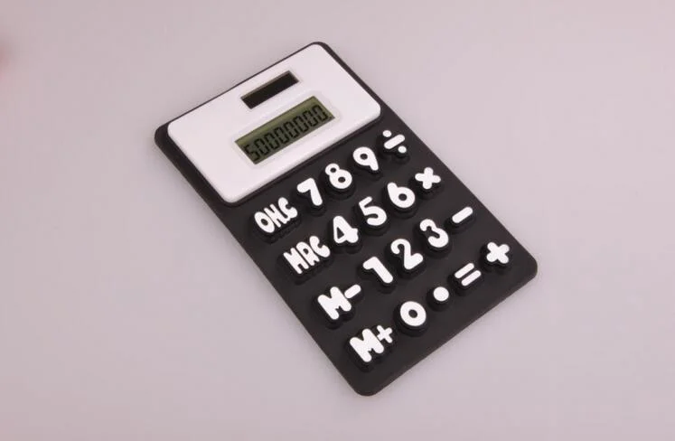 Портативный 8 цифр холодильник магнитных силикона складная калькулятор
