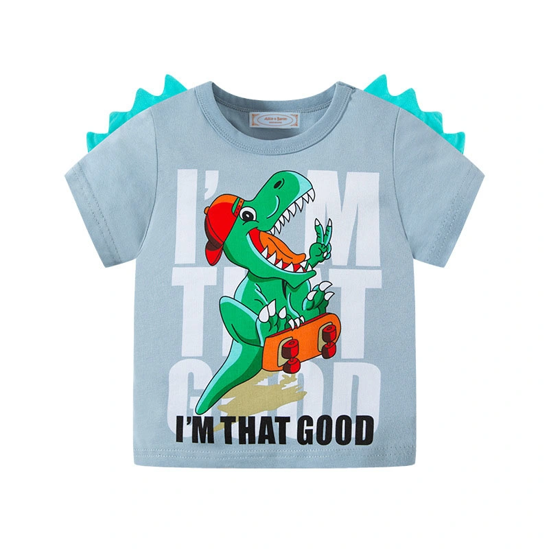 Wholesale/Supplier Summer Dinosaur Print T-Shirts 3D Boy's Clothes Short Sleeved Children's Apparel