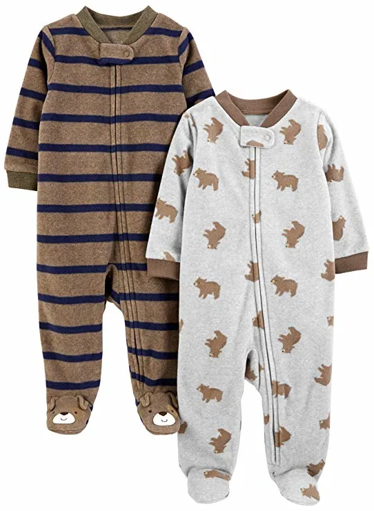 Boys' Winter Warm Fleece Footed Sleep and Play Suit Toddler Baby's Clothing Wear