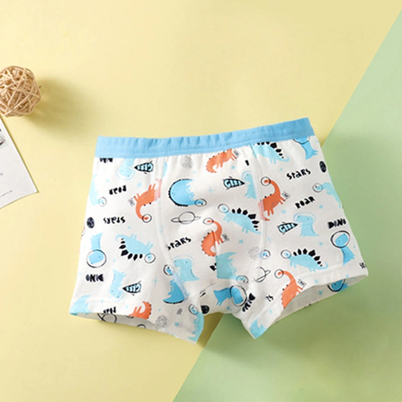 Cotton Graphic Print Boys Boxer Shorts Antibacterial Skin-Friendly Sweat Absorbing Children&prime; S Underwear