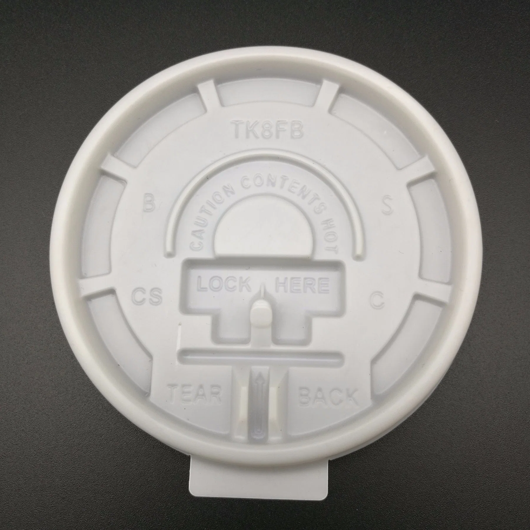 Take out Disposable Paper Cup Plastic Lid for Hot Coffee Flat with Cross Hole PS Lids