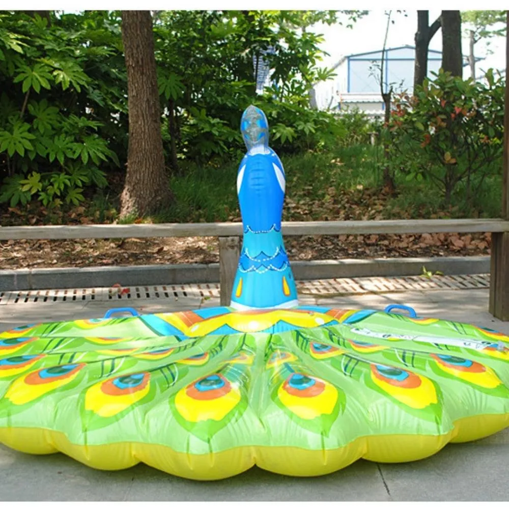 Swimming Pool Float Peacock Shaped Inflatable Fun Beach Floaties Swim Party Toys Floating Raft PVC Pool Lounger Beach Toy Wyz22003