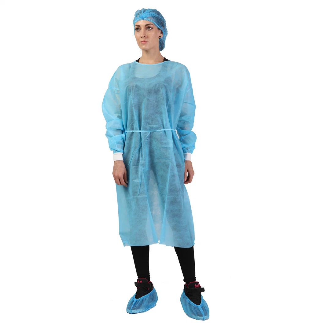 Disposable Nonwoven Medical Gown with Elastic Waist, Hot Sale PP Isolation Gown with CE, FDA