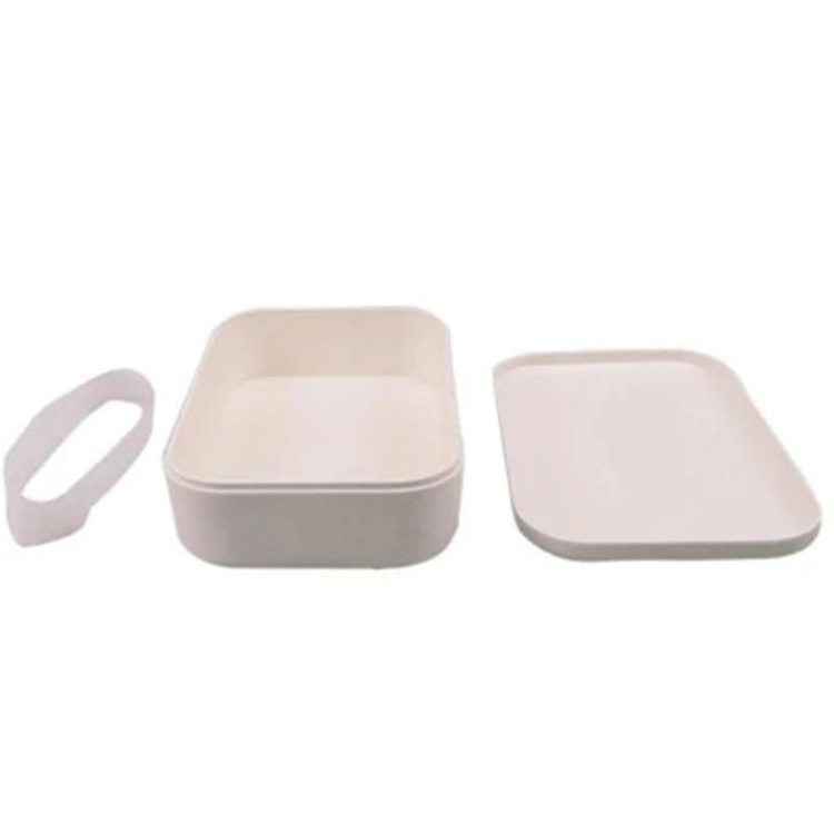 Boîte à lunch réutilisable en fibre de bambou avec bande en silicone pour Étudiants et travailleurs de bureau