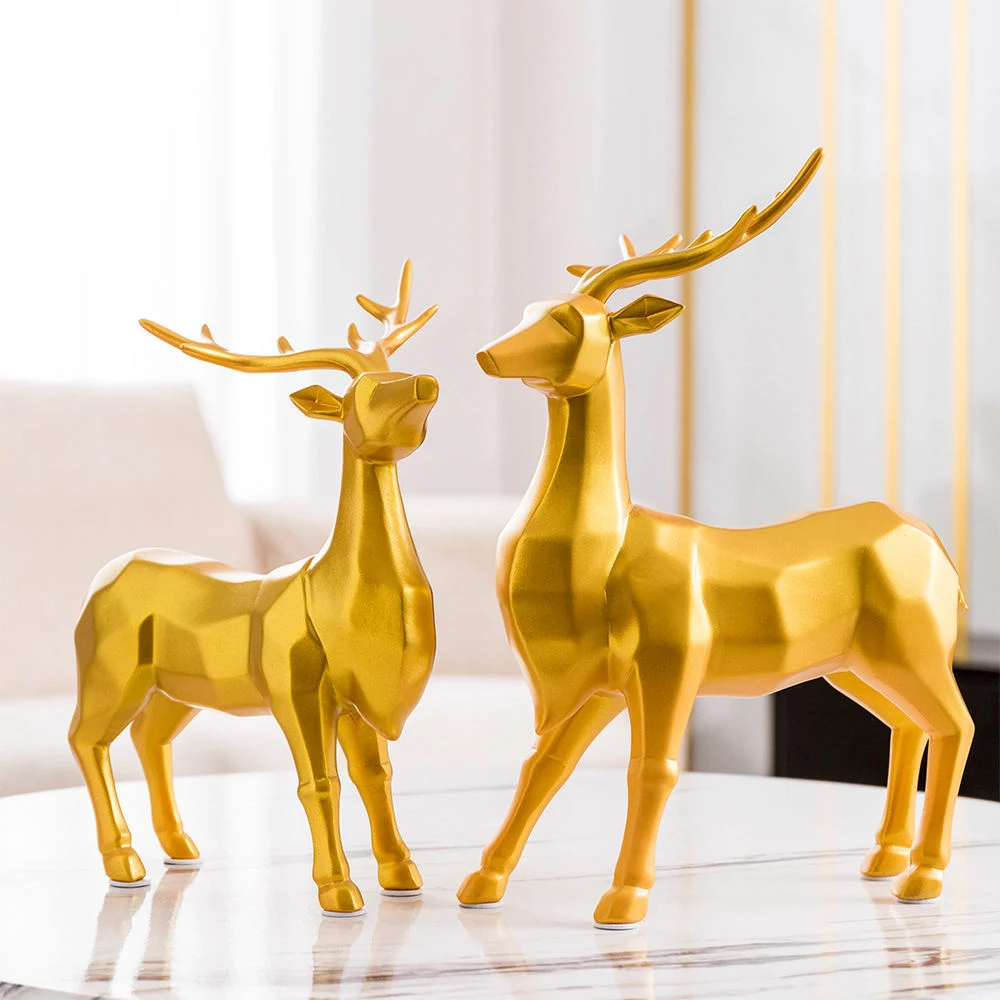 Ins Style Deer Sculpture Resin Crafts Statue Home Desktop Decoration Accessories