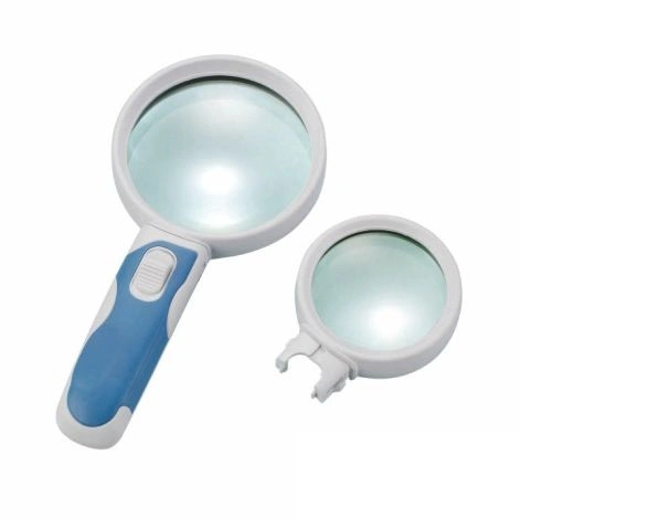 Interchangeable 2.5X/6X Handheld Magnifier 2 LED Magnifying Glass (BM-BG2011)