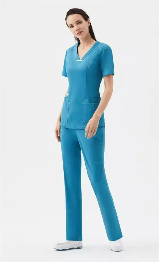 Short Sleeve Stretch Nurse Gown Hospital Overalls Set