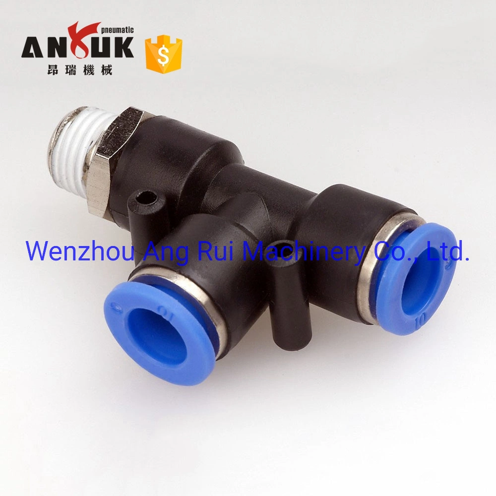 Pd Plastic T Type 3 Way One Touch Quick Connect Air Hose Pneumatic Fitting