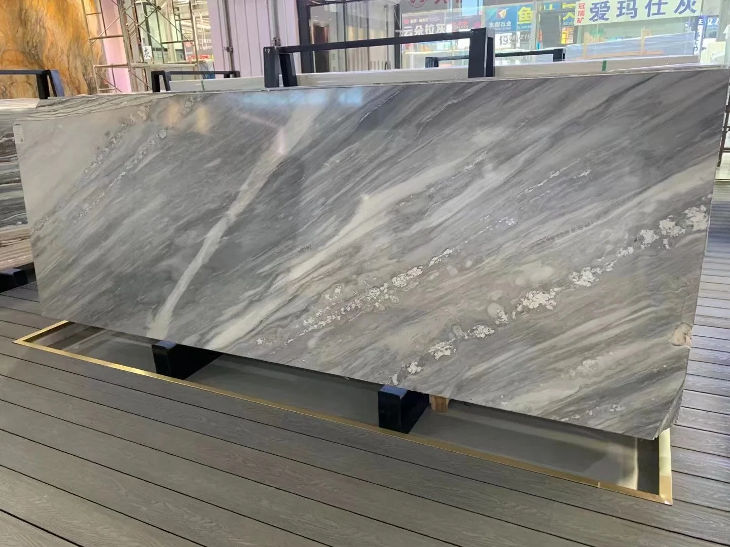 Luxury Natural Stone Luxury Palissandro Blue Marble Polished Interior Decor Wall Tile Countertop