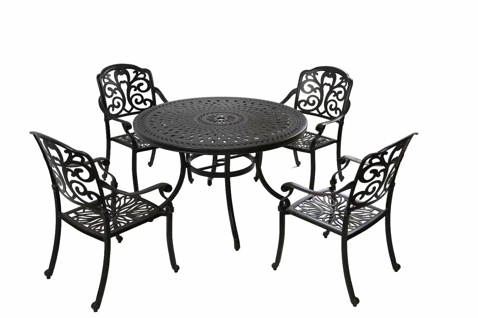 Luxury Aluminum Patio Dining Set Outdoor 6 Seats Cast Aluminium Garden Furniture