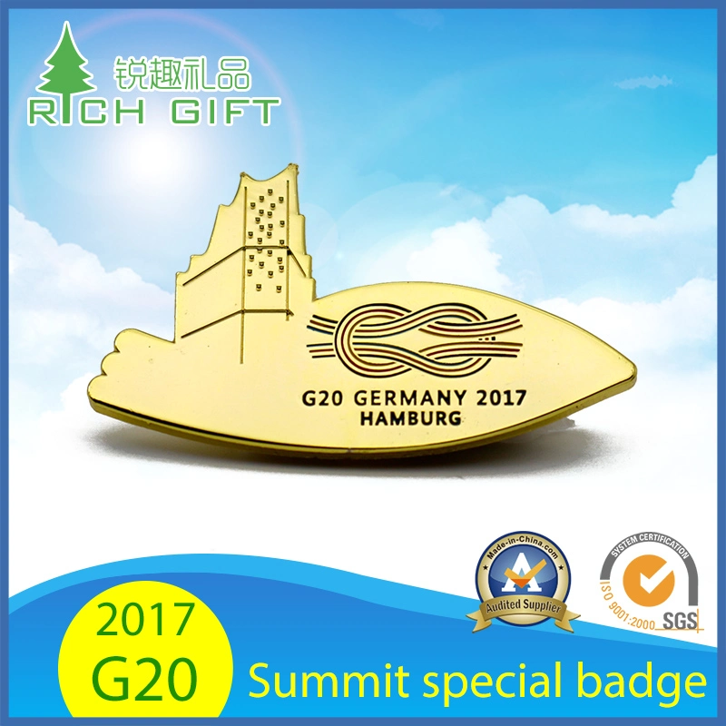 2017 Germany Hamburg G20 Summit Special Leaders Lapel Pin Gold Silver Souvenir Emblem Metal Badge