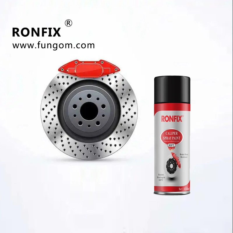 Spray de tinta para pinças pretas para automóveis High Temp Red, resistente ao calor de 450 ml