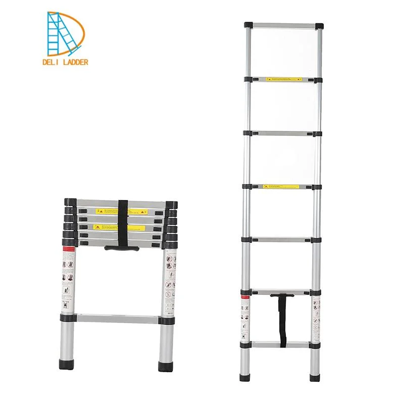 Deliladder Safety and Durable Folding Step Telescopic Aluminium Ladder Witn En131