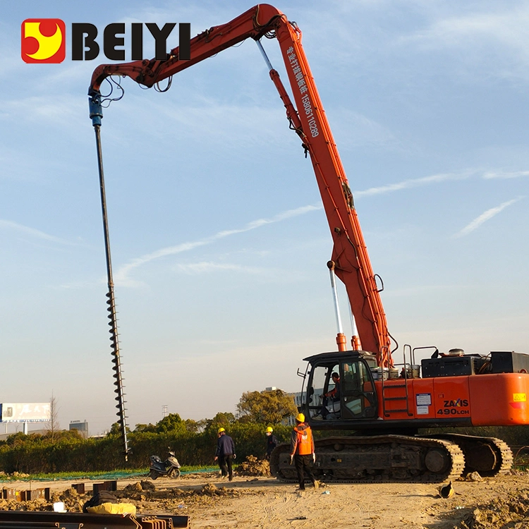 Beiyi Excavator Drilling Auger Hydraulic Earth Auger Drill Bit Attachment Tree Planting Hole Digger Earth Drill