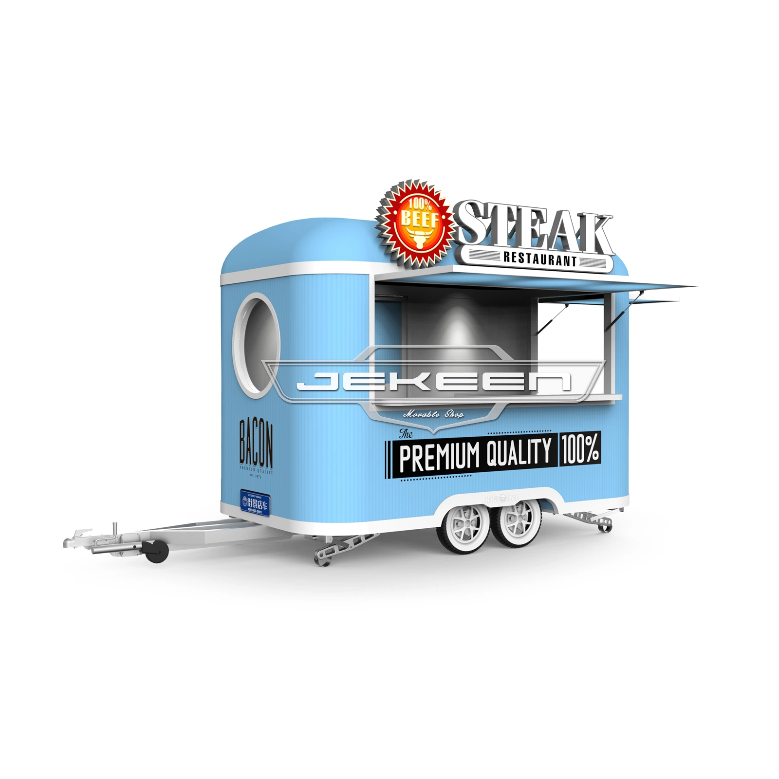 Jekeen Small Food Van for Fast Food Vending Food Truck with Kitchen Equipment