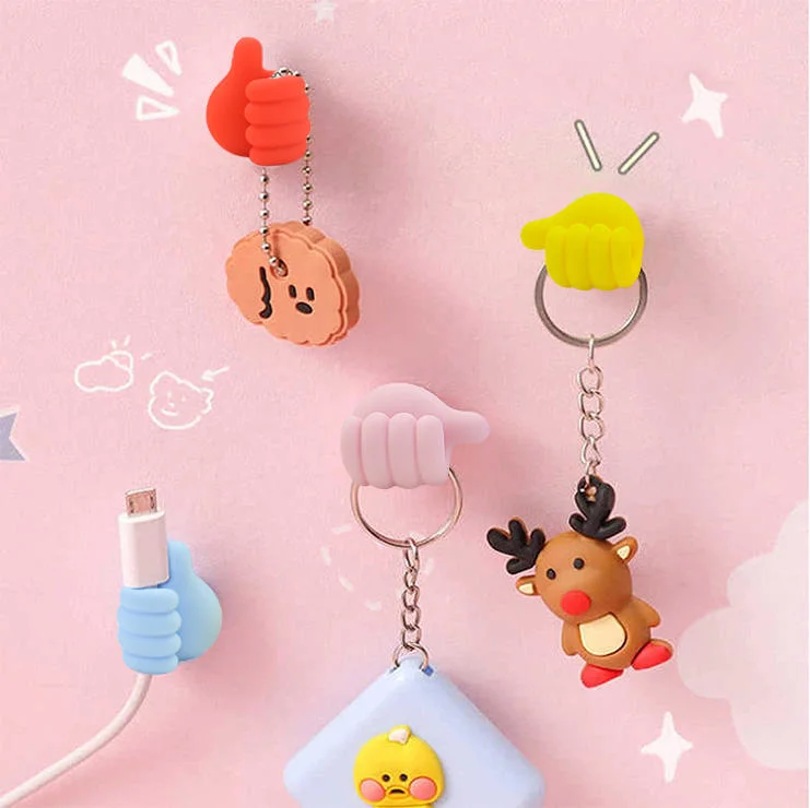 Multi-Functional Clip Holder Cute Thumb Hooks Wire Organizer Strong Wall Hooks