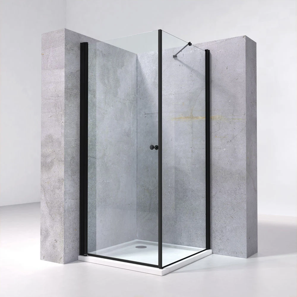 5mm Glass Black Aluminium Frame Sliding Shower Box Factory