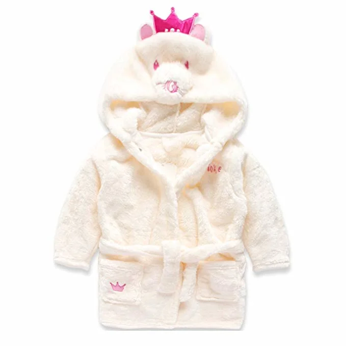 La niña Coral Albornoz Polar Unisex Bata niños Pijamas Ropa de bebé