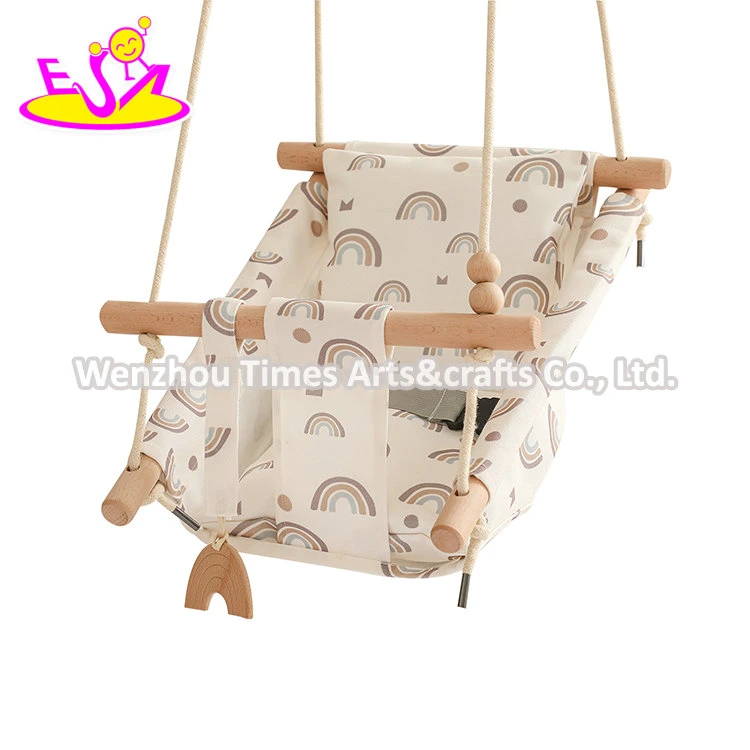 Meubles d'intérieur extérieur chaise de balançoire en bois pour bébé avec sécurité Courroie W01d267