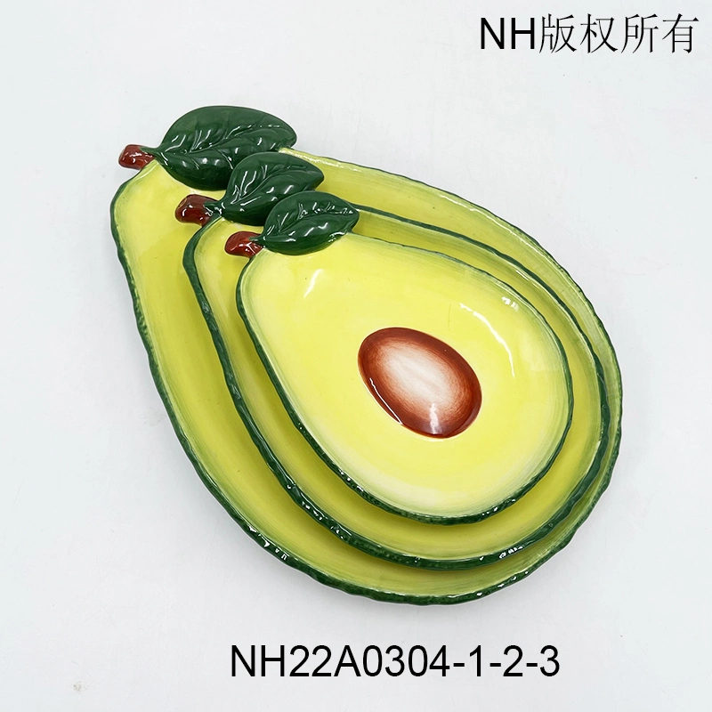 Japanese-Style Home Creative Children's Plate Irregular Fruit Shape Strawberry Avocado Microwave Tableware Ceramic Fruits Plates