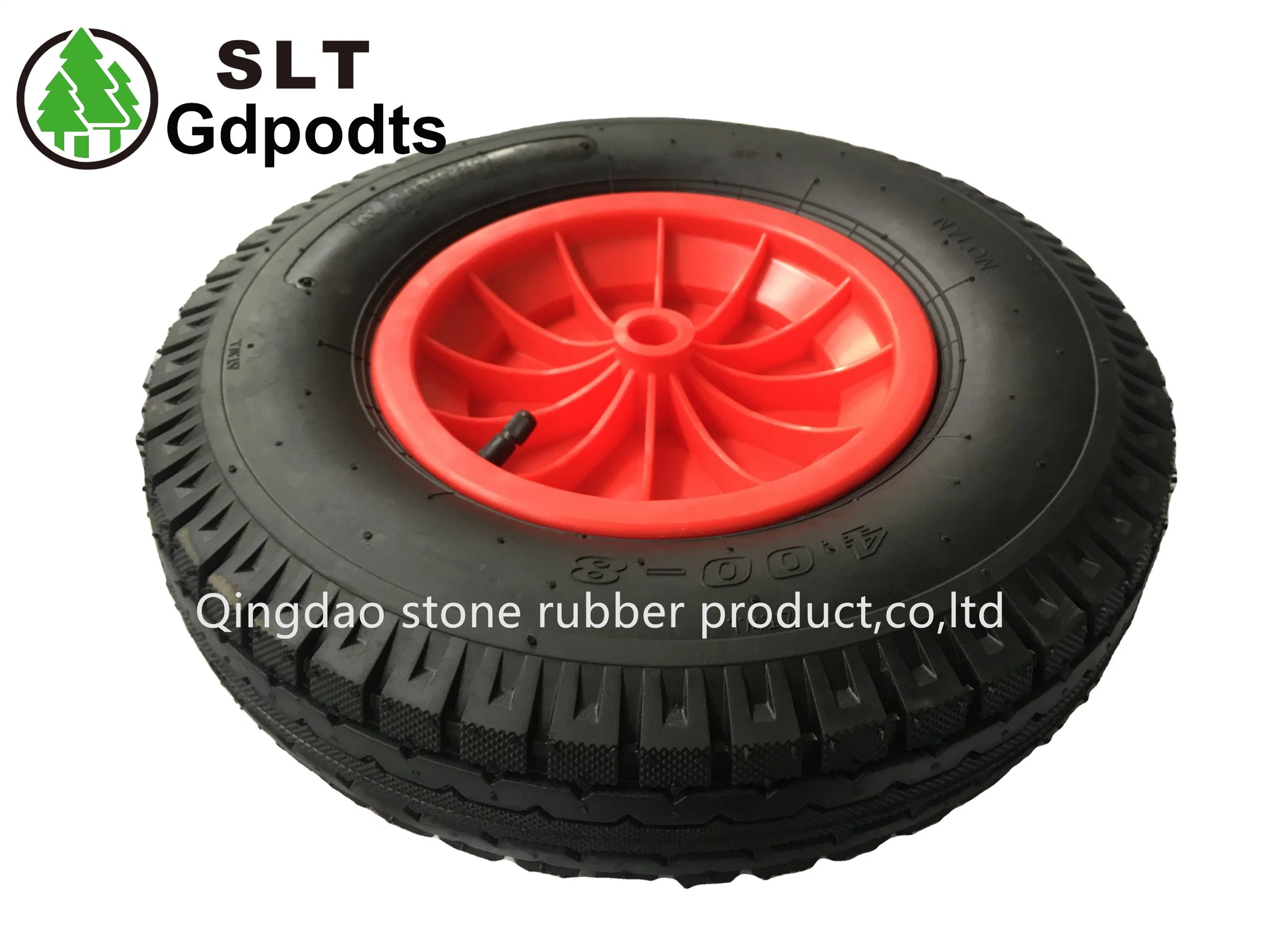 4.00-8 Pneumatic Rubber Wheel with Plastic Rim Plain Bore for Wheelbarrow