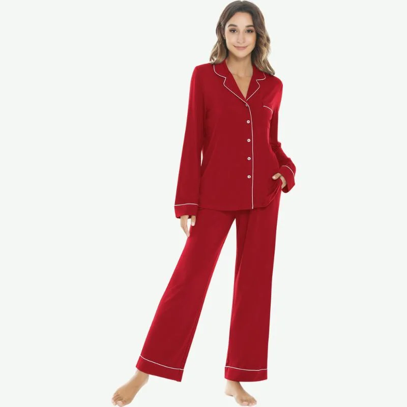 Personalisierbare Damen Schlafbekleidung Set Custom Luxus Pjs Freizeit Damen Schlafanzug Großhandel/Lieferant Bio Bambus Pyjamas