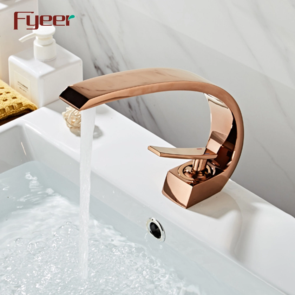 Fyeer 2019 New Rose Gold Bathroom Basin Faucet