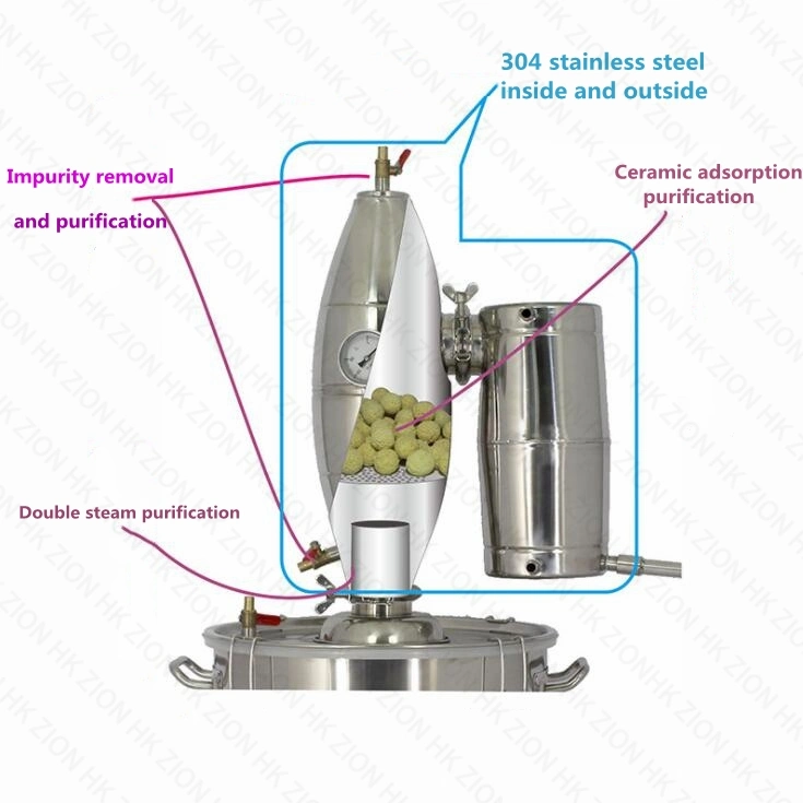 20L Stainless Steel 304 Alcohol Distilling Brewing Distillation Machine Barrel Wine Making Kit at Home Industrial Alcohol Distillation Equipment for Sale