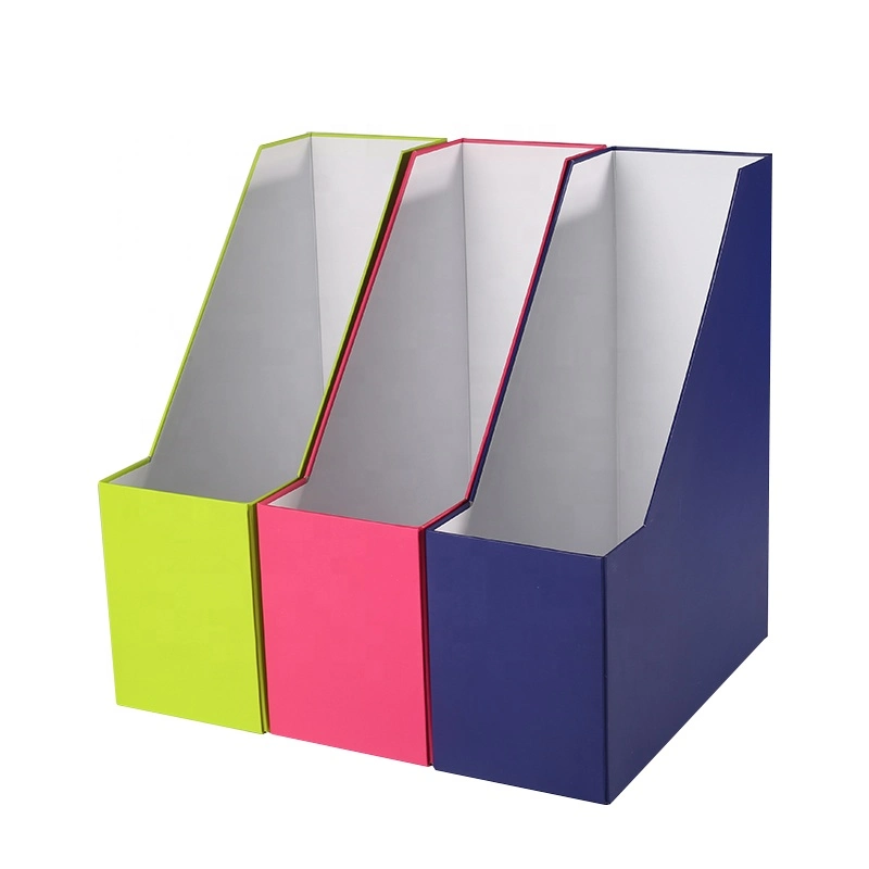 Custom Pantone Color Printing Stand Desktop Cardboard Documents and Magazines Paper Office File Holder