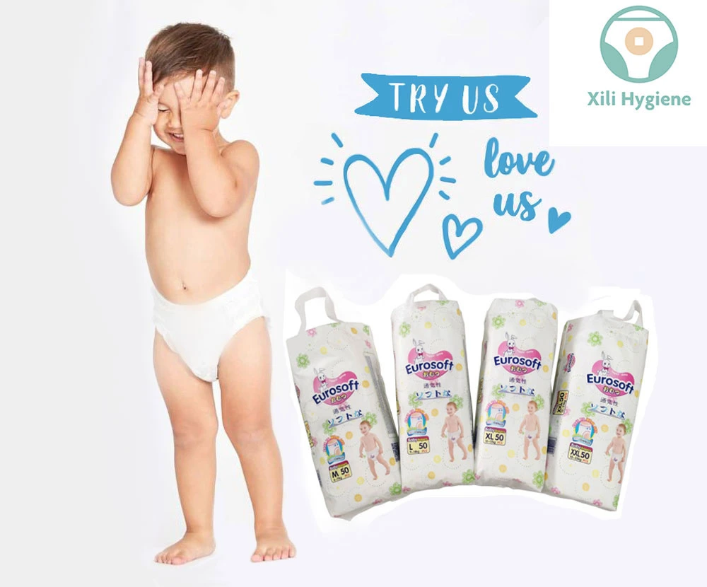 Eurosoft Health Protection Soft und stark saugfähig Nappy Ultra Thin Baby Einweg Windel für alte Kinder für Vietnam / Thailand Markt
