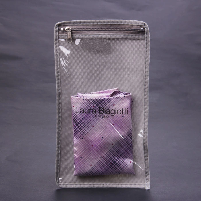 Tiny Non Woven Bag with Clear PVC Window and Zipper