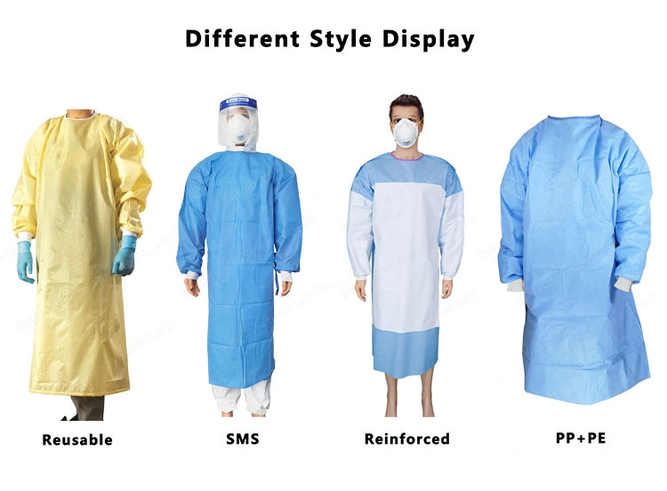 Top Quality Surgical Cotton Disposable Level 3 Blue Plastic Non-Surgical PP PE Isolation Surgical Gown