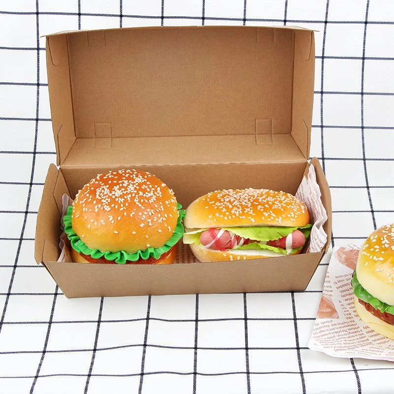 Contenedor Takeout desechables Hamburger Clamshell el Envasado de Alimentos Caja de cartón corrugado