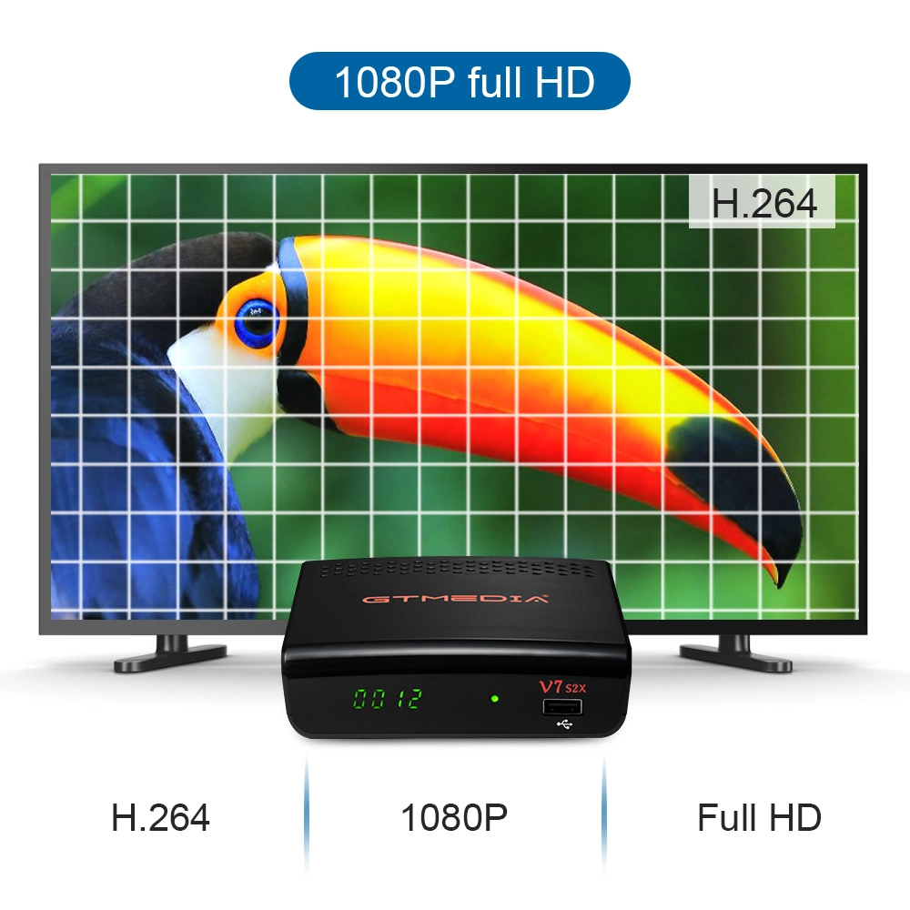 يدعم جهاز استقبال الأقمار الصناعية الرقمي Gtmedia V7s2X DVB S2X دقة 1080p للصورة عالية الوضوح YouTube