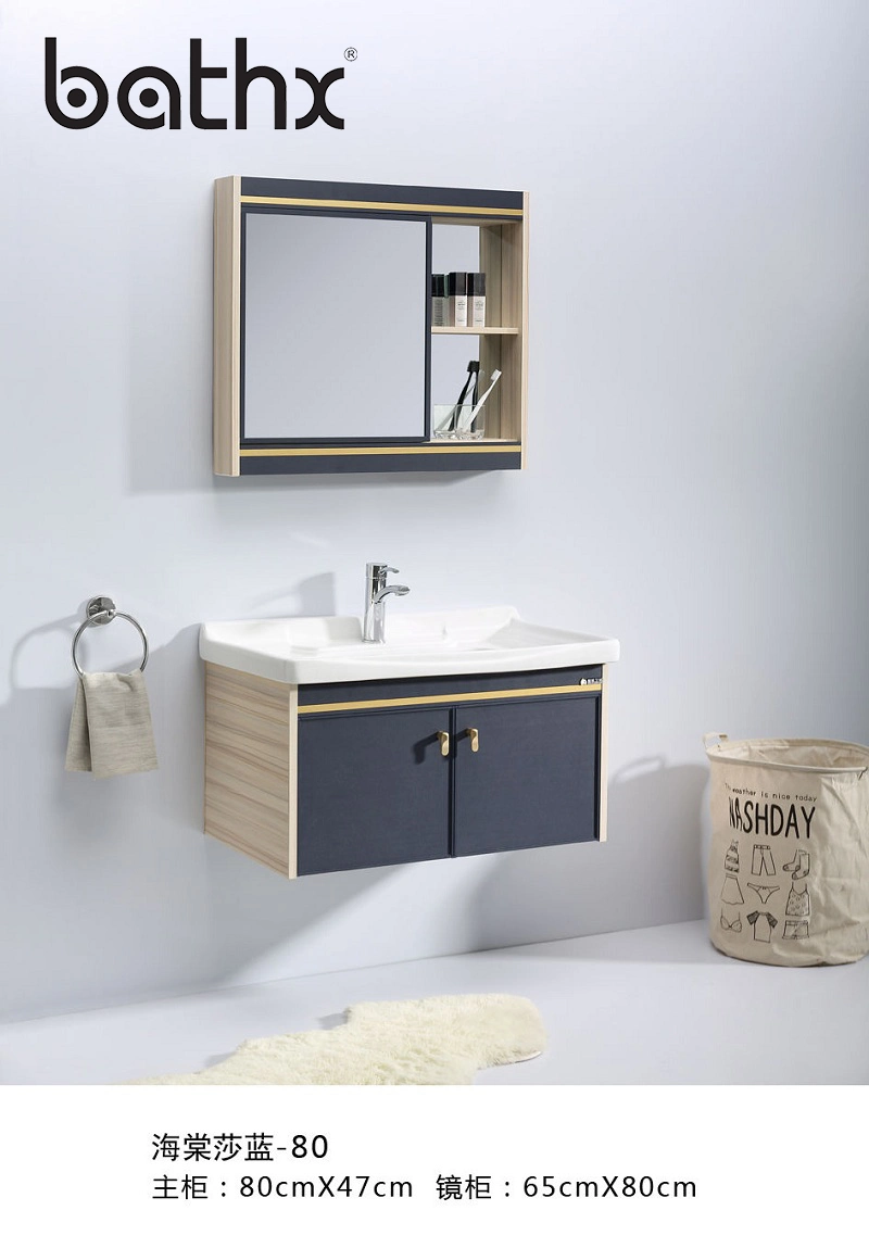 Hotel de estilo europeo Wall-Mounted espacio en el cuarto de baño Muebles de carcasa de aluminio de almacenamiento guardar tocadores de lavabo armario de espejos