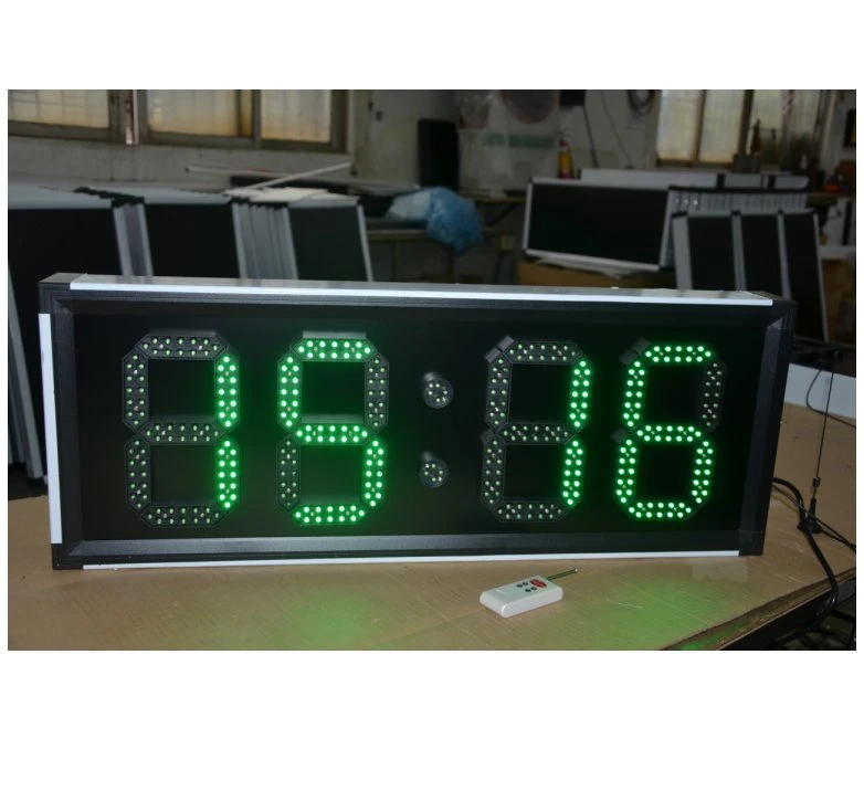 GPS Digital LED Clock Sign 12inch Single Color Time Temperature LED Display