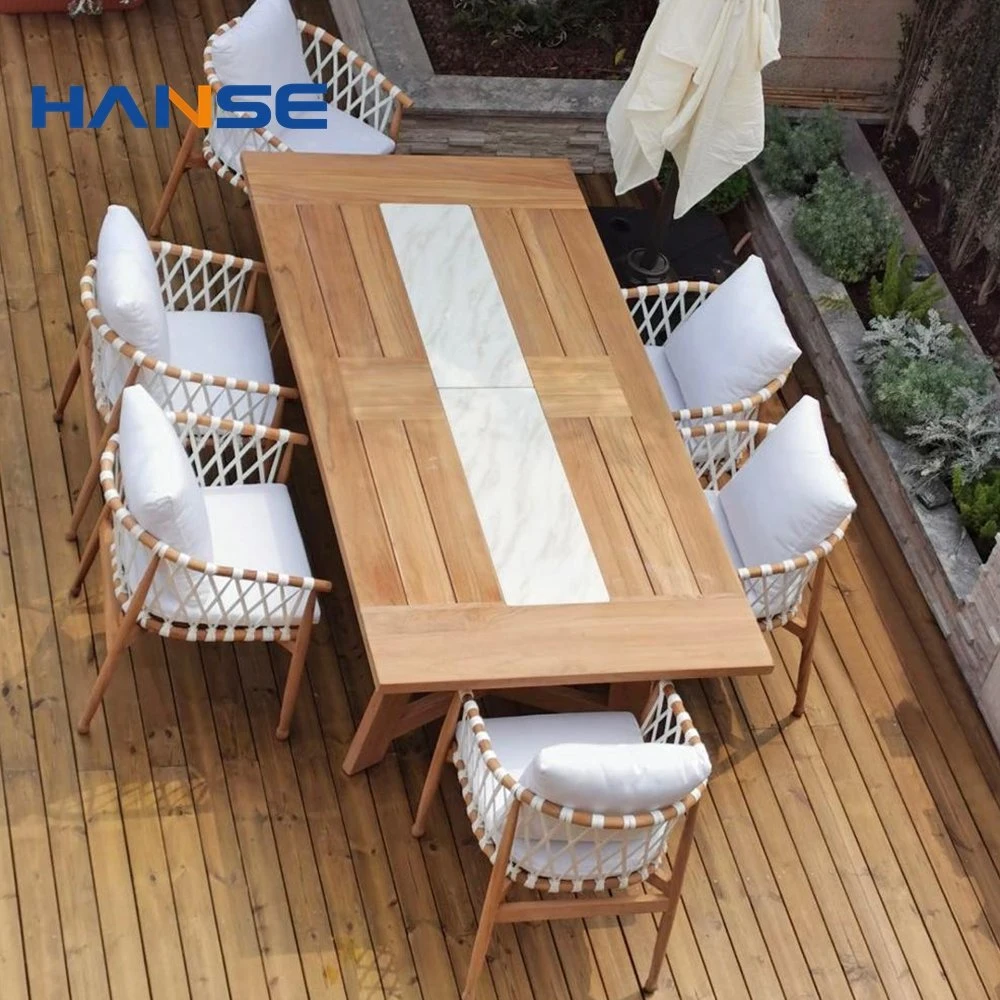 Best Garden Teak Round Table and Armchairs Customized Dimension Patio Dining Set Outdoor Garden Furniture