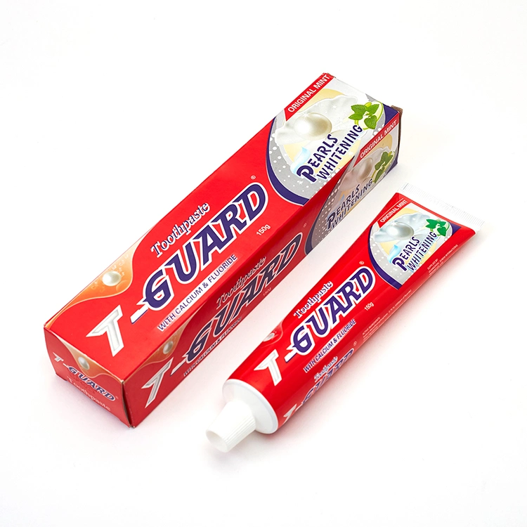 Factory Wholesale/Supplier Cheap Fluoride Tooth Paste Custom Logo Pearl White Teeth Whitening T Guard Mint Toothpaste